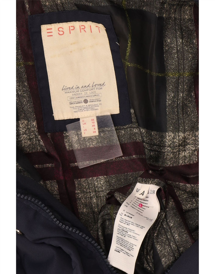Esprit Γυναικείο παλτό με κουκούλα UK 10 Small Navy Blue Polyamide