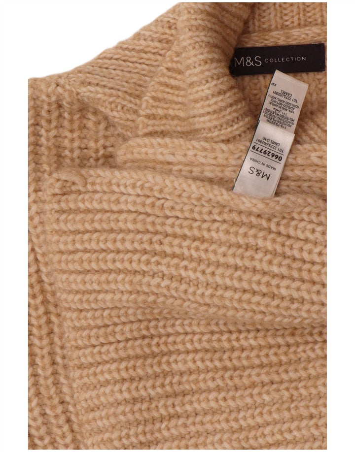 MARKS & SPENCER Γυναικείο Crop Αμάνικο Poncho Jumper UK 10 Small Beige