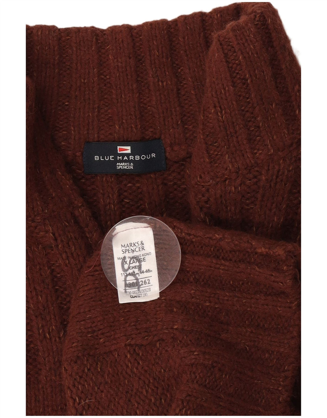 Marks & Spencer Ανδρικό πουλόβερ με φερμουάρ XL Καφέ Ακρυλικό