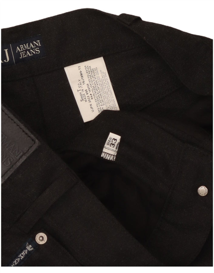 Armani Ανδρικό ίσιο casual παντελόνι W33 L29 μαύρο πολυεστέρα