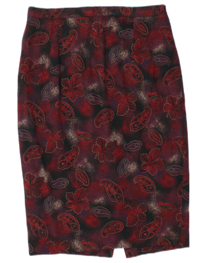 LUISA SPAGNOLI Γυναικεία Pencil Φούστα W28 Medium Burgundy Paisley