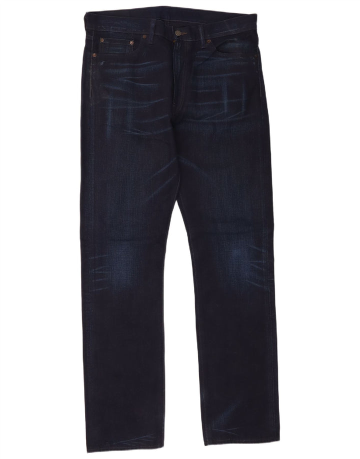 Levi's Mens 513 Straight Jeans W36 L34 Navy Blue Cotton