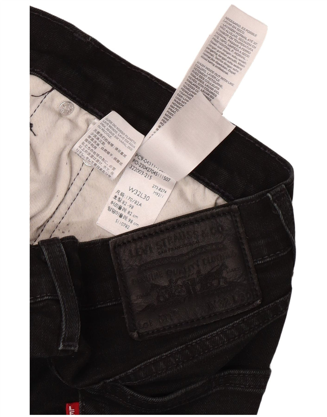 Ανδρικό τζιν LEVI'S Slim W32 L30 Μαύρο βαμβακερό