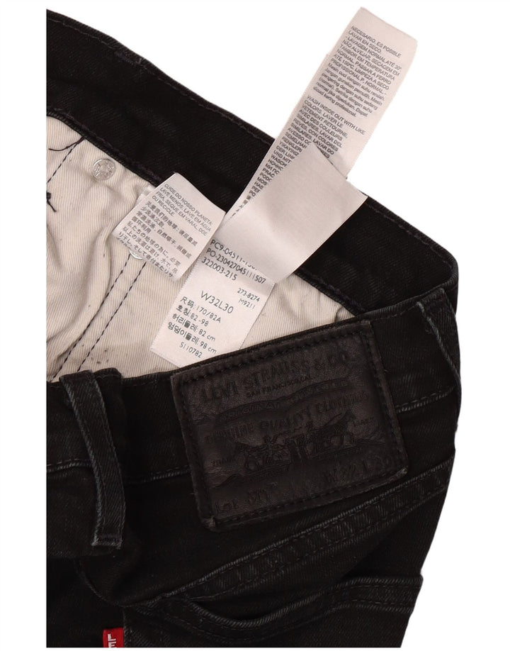 Ανδρικό τζιν LEVI'S Slim W32 L30 Μαύρο βαμβακερό