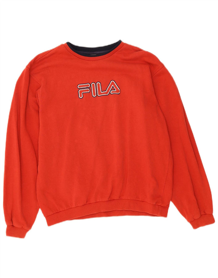 FILA Boys Graphic Sweatshirt Jumper 15-16 Years XL Red Cotton