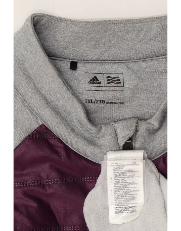 Ανδρική φόρμα πουλόβερ με φερμουάρ Adidas Top 2XL Γκρι πολυεστέρας