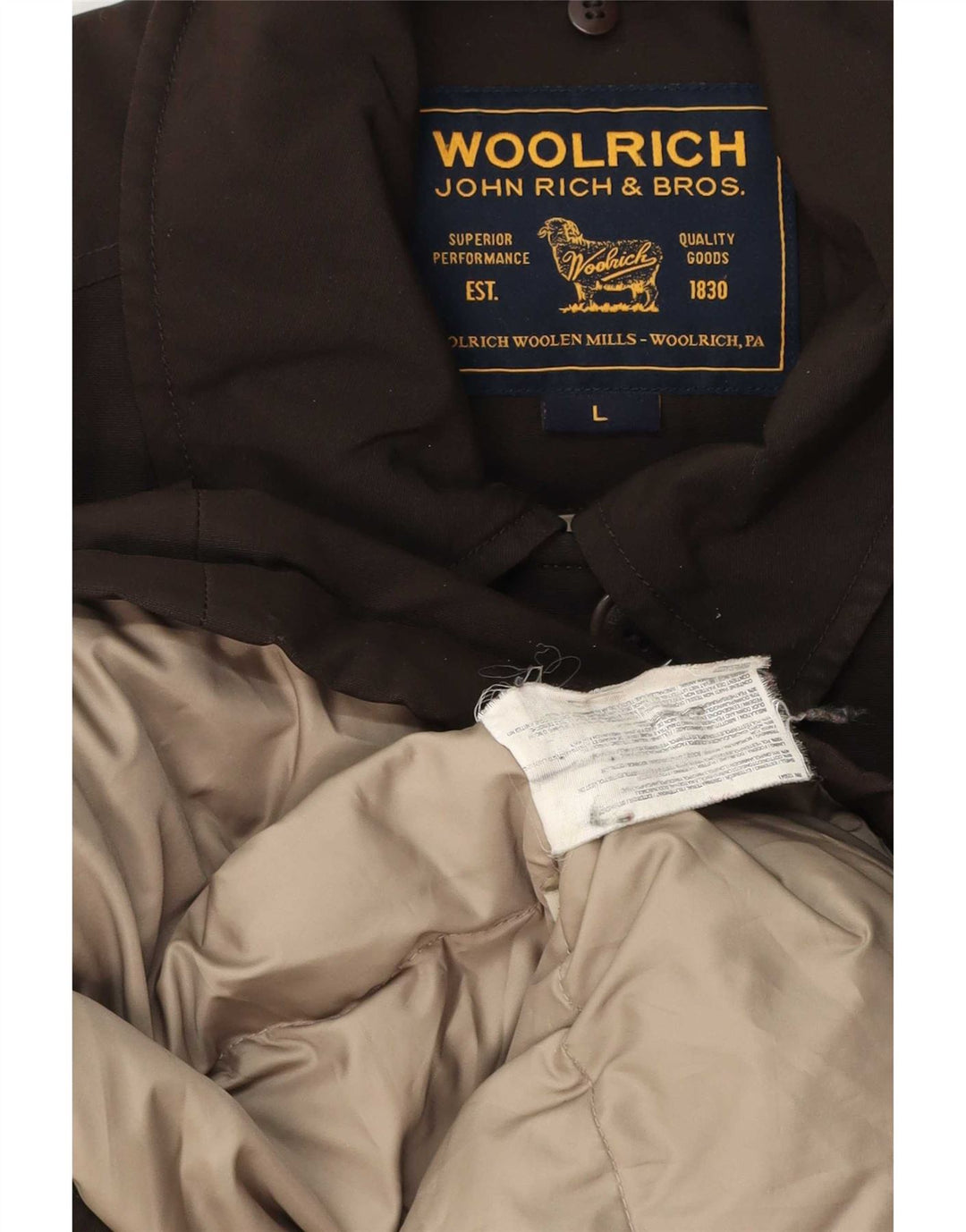 Woolrich Γυναικείο μπουφάν UK 14 Large Brown Πολυεστέρας