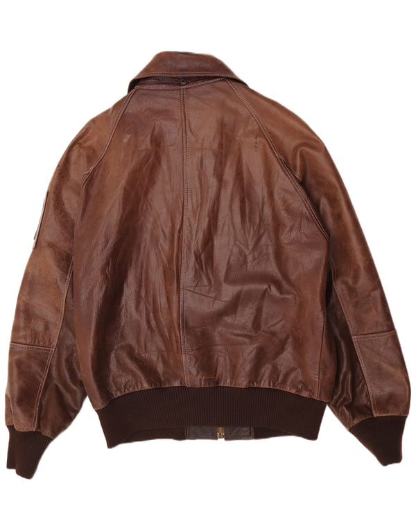 Vintage Ανδρικό Δερμάτινο Μπουφάν IT 52 2XL Καφέ