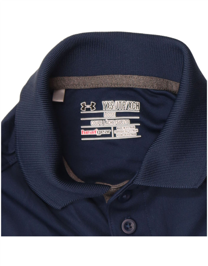 UNDER Armor Boys Heat Gear Polo πουκάμισο 6-7 ετών XS Navy Blue