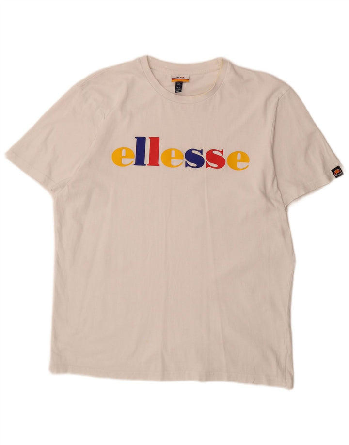 Ανδρικό γραφικό μπλουζάκι ELLESSE Top Large White