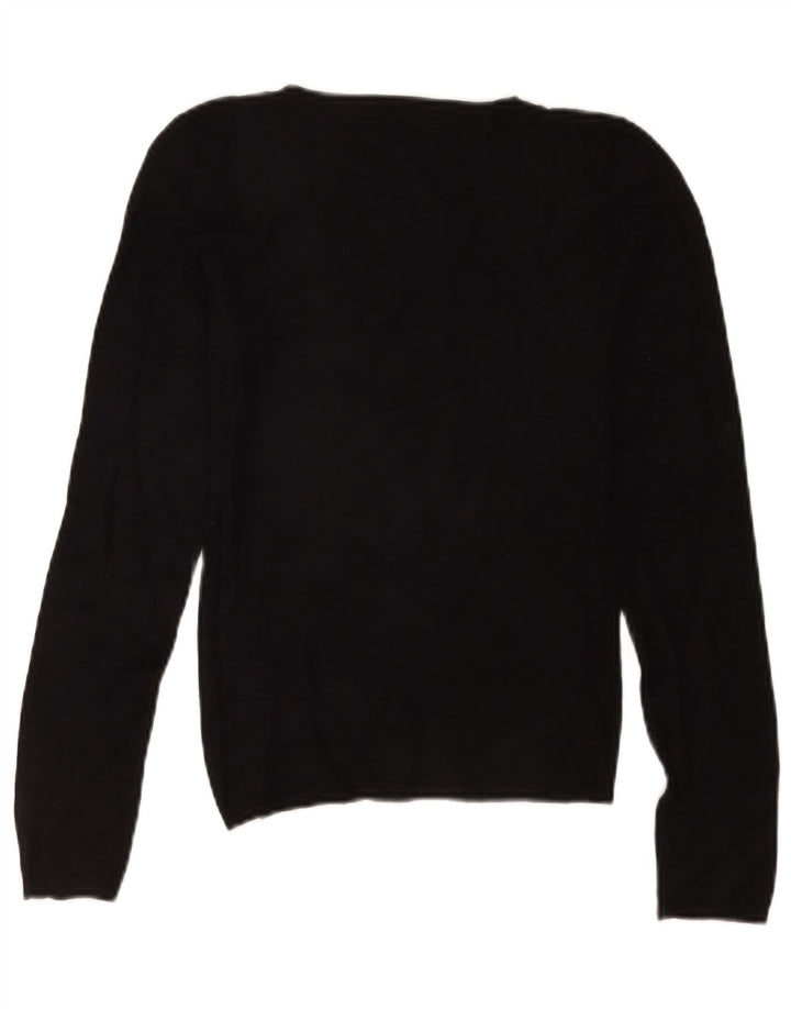 Zara Γυναικείο πουλόβερ με V λαιμόκοψη UK 8 Small Black Rayon