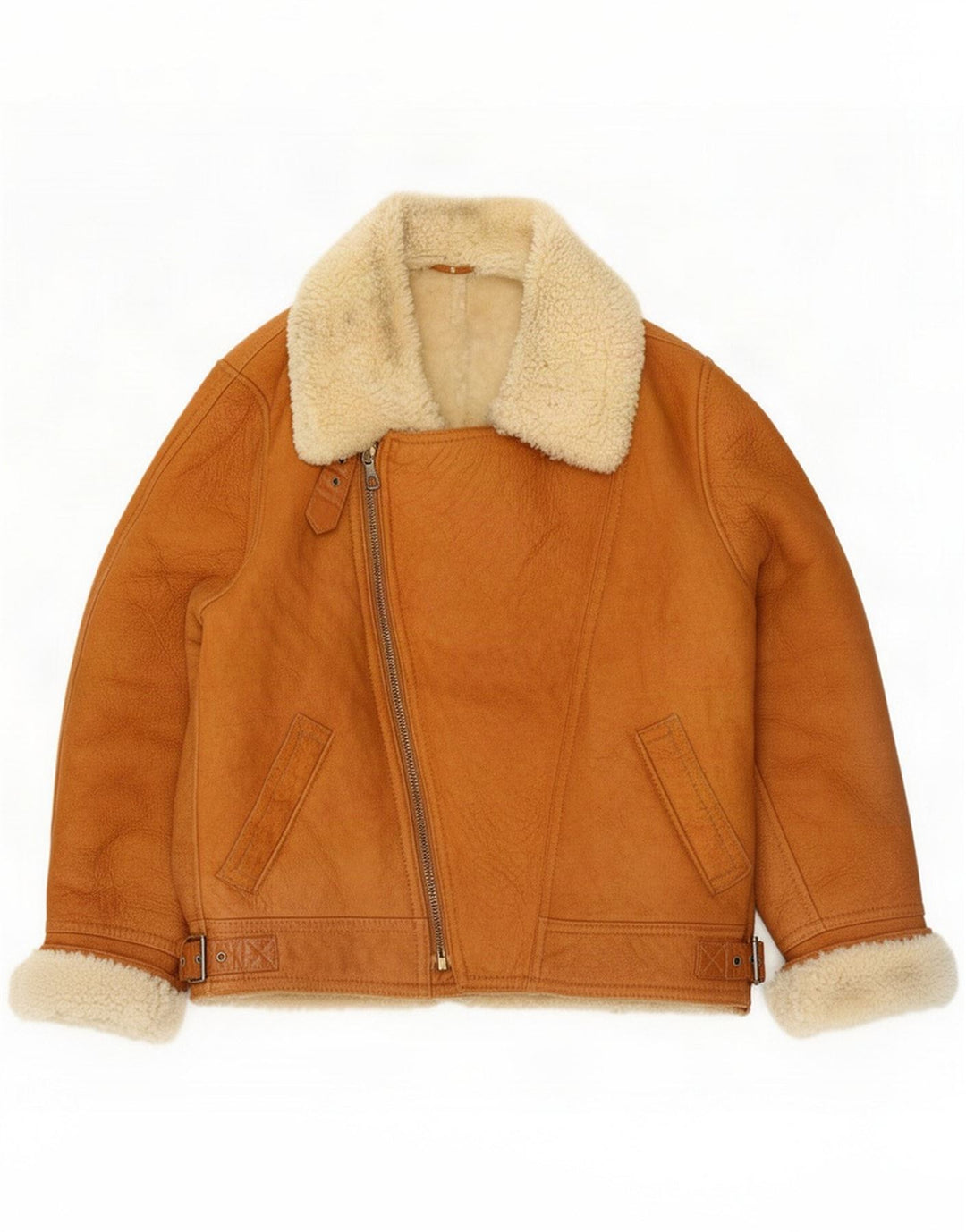 Vintage Ανδρικό Shearling Jacket IT 52 XL Beige