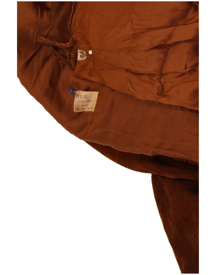 Vintage Ανδρικό Suede Jacket IT 54 2XL Καφέ Δερμάτινο