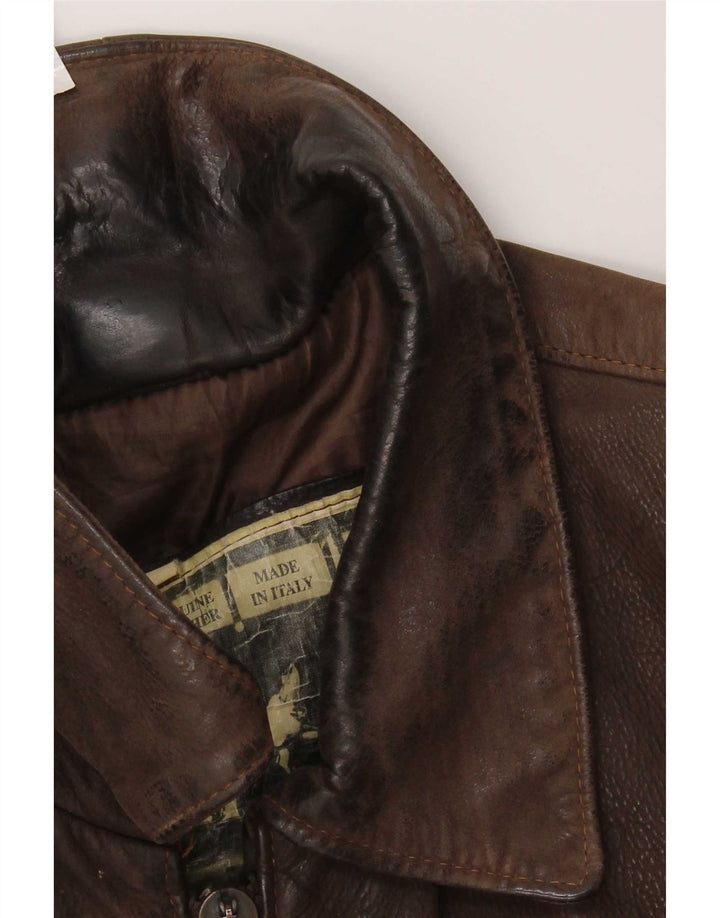 Vintage Ανδρικό Δερμάτινο Μπουφάν UK 36 Small Brown