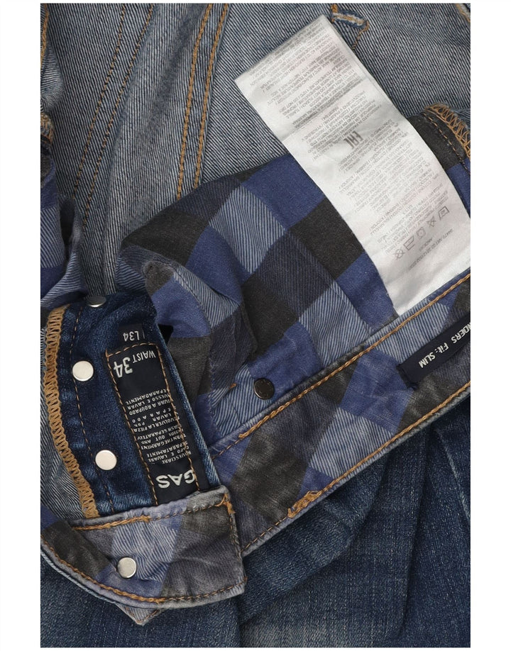 Ανδρικό GAS Distressed Slim Jeans W34 L34 Blue Cotton