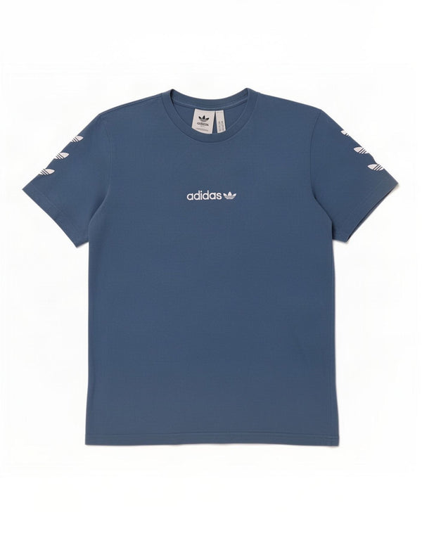 Ανδρικό γραφικό T-Shirt Adidas Top από μεσαίο μπλε βαμβακερό