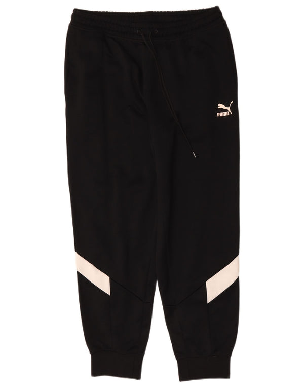 Puma Mens Tracksuit Top Jacket Large Black Colorblock Cotton