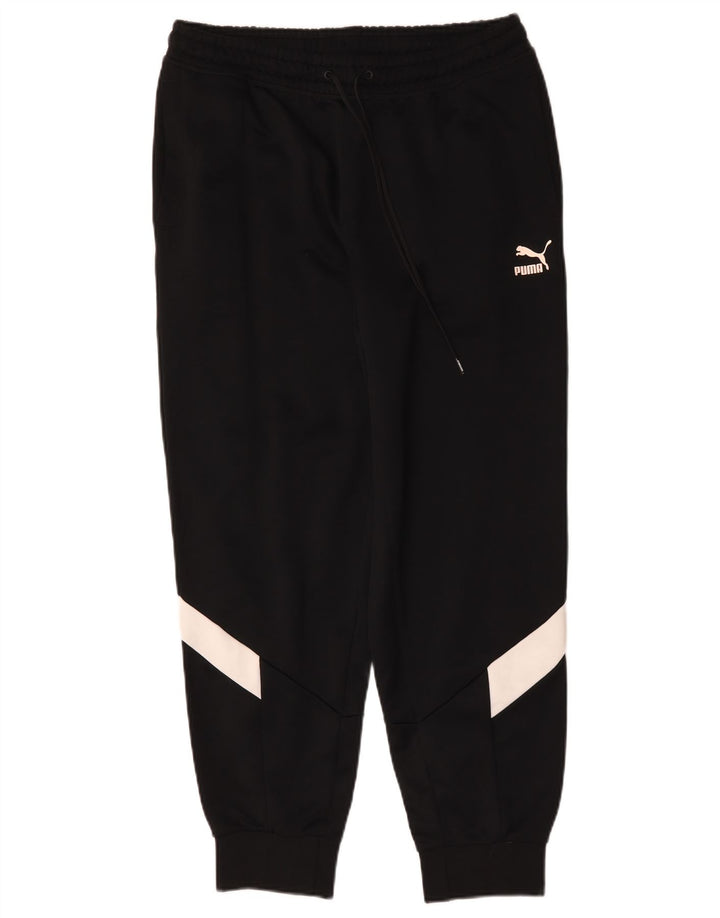 Puma Mens Tracksuit Top Jacket Large Black Colorblock Cotton