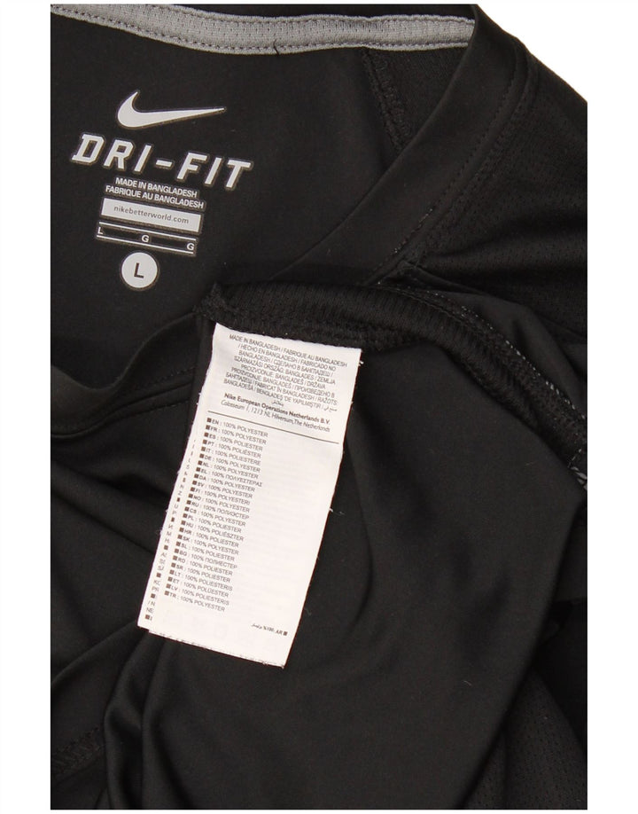 Ανδρικό T-Shirt NIKE Dri Fit Top Large Μαύρο Πολυεστέρας
