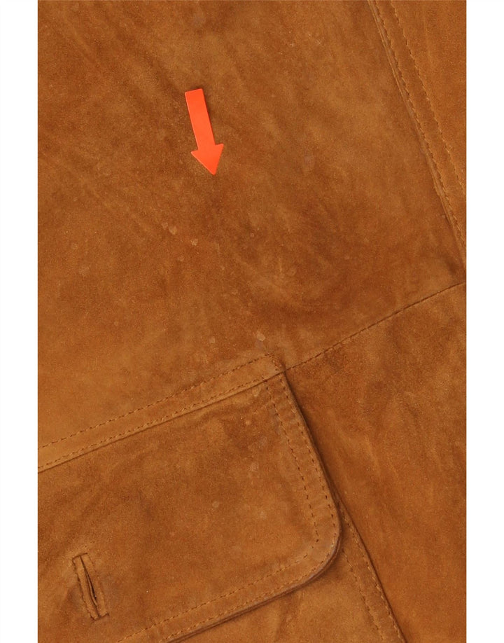 Vintage Ανδρικό Suede Bomber Jacket IT 54 2XL Καφέ