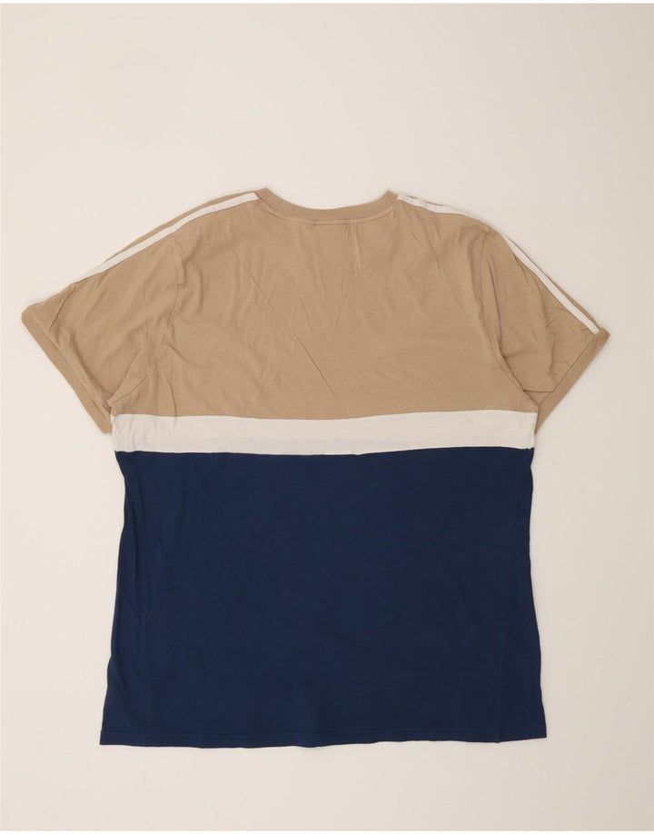 Ανδρικό T-Shirt ADIDAS Top XL Navy Blue Colorblock Βαμβακερό