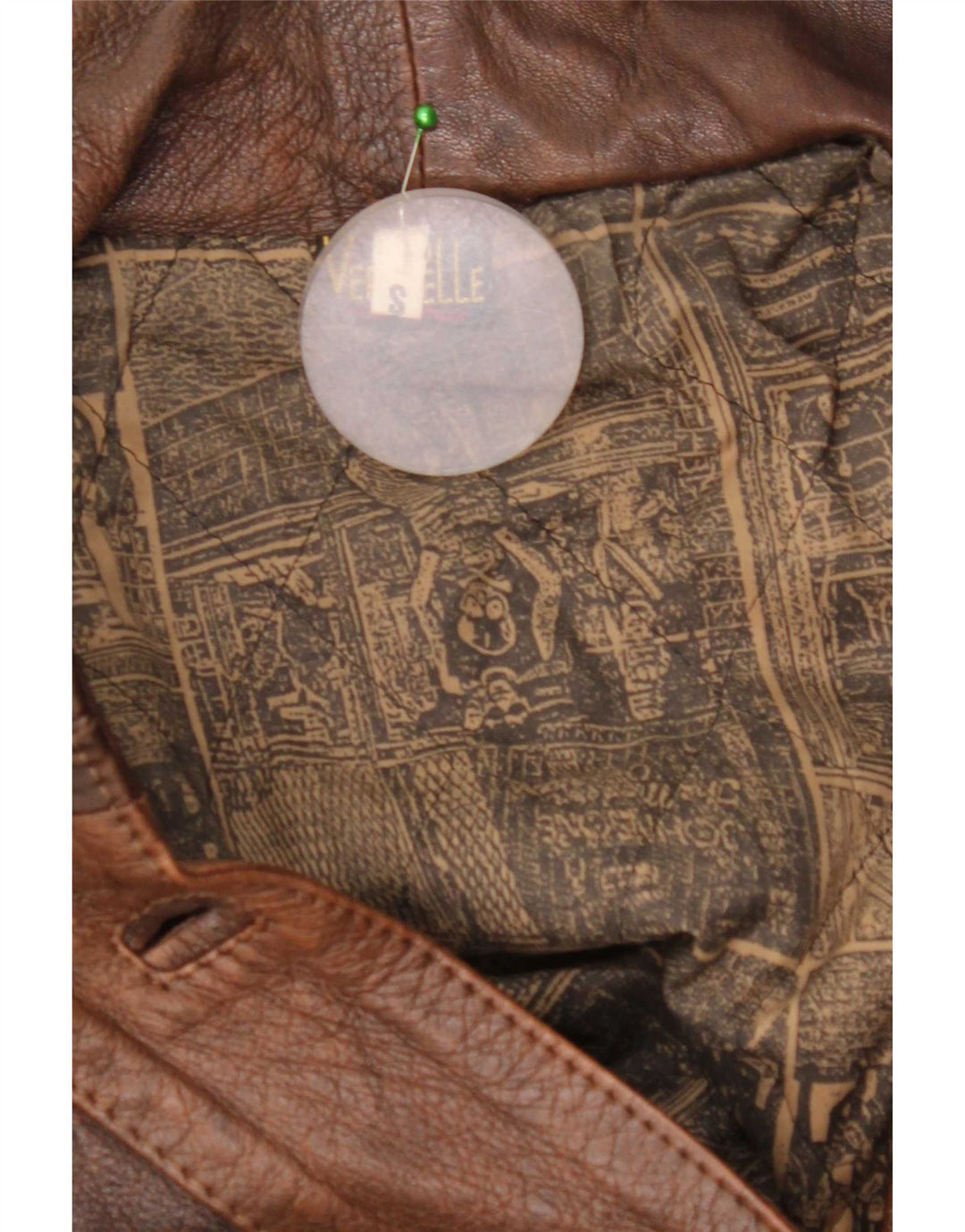 Vintage Γυναικείο Oversized Δερμάτινο Μπουφάν UK 10 Small Brown Δερμάτινο