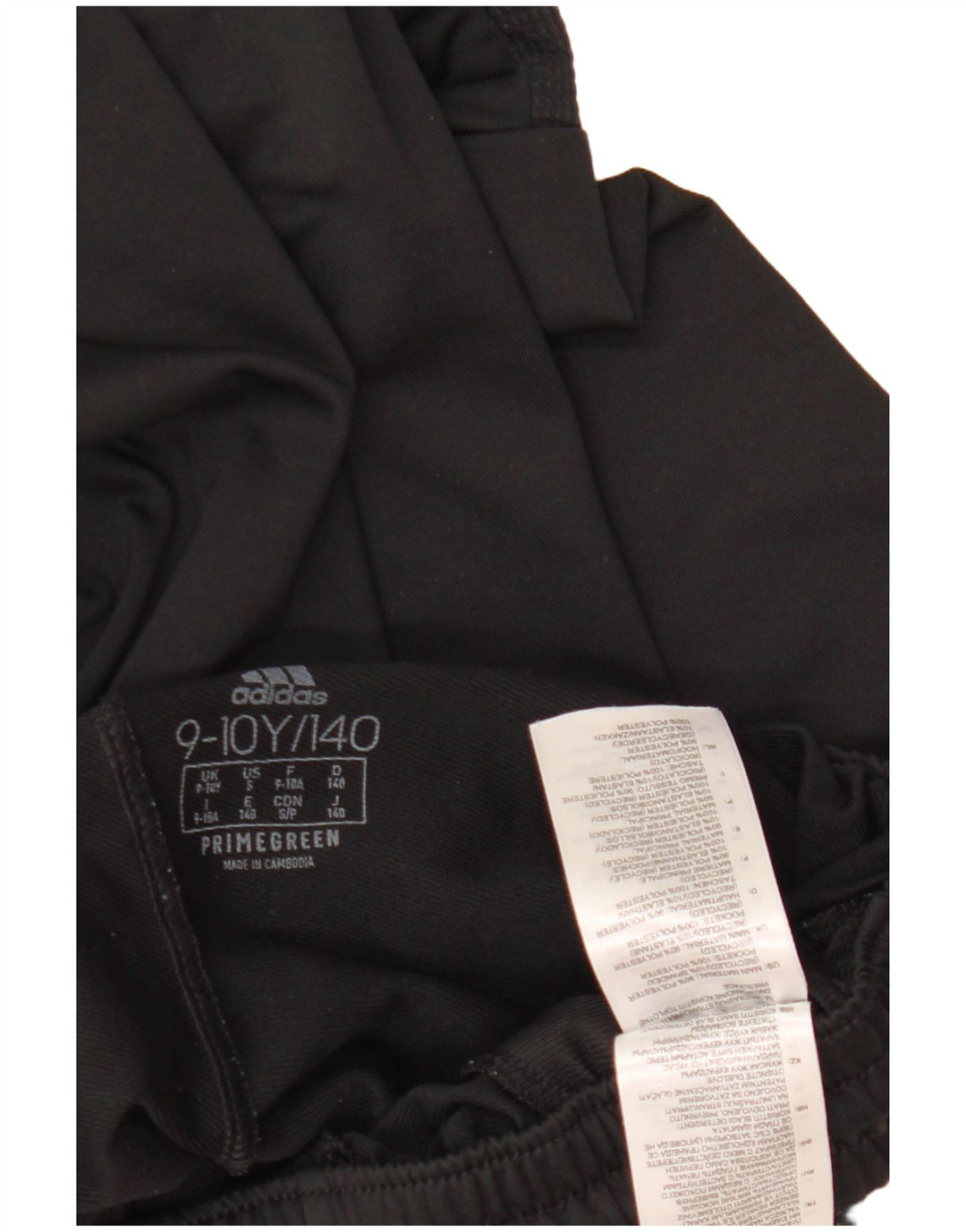 Παντελόνι αθλητικής φόρμας ADIDAS Boys Primegreen 9-10 ετών Μαύρο Πολυεστέρα