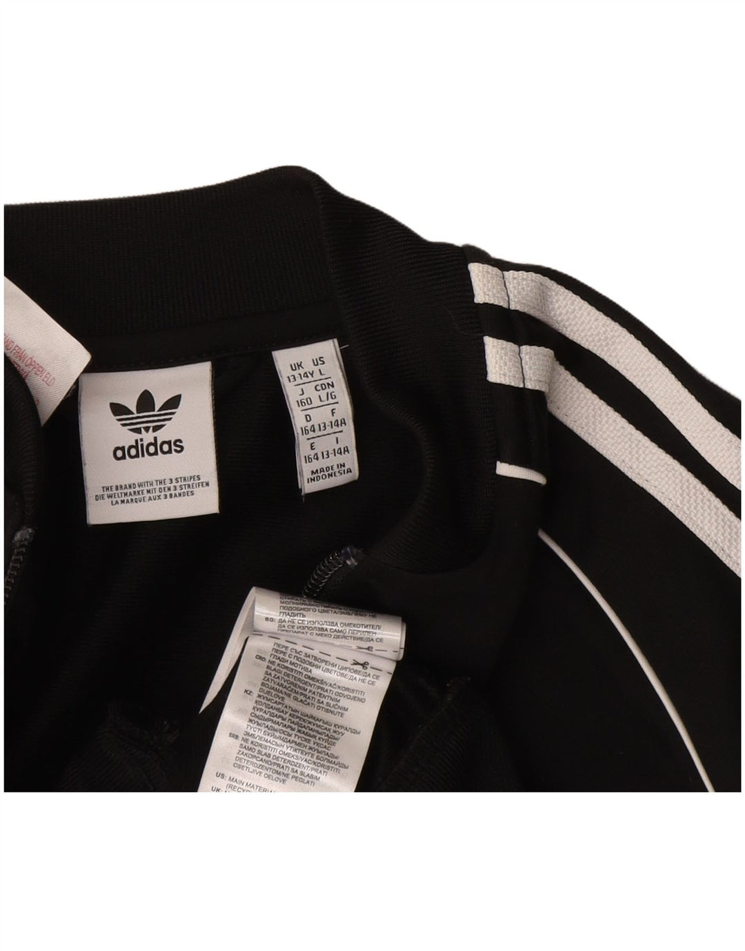 ADIDAS Boys αθλητική φόρμα Top Jacket 13-14 Years Black Polyester