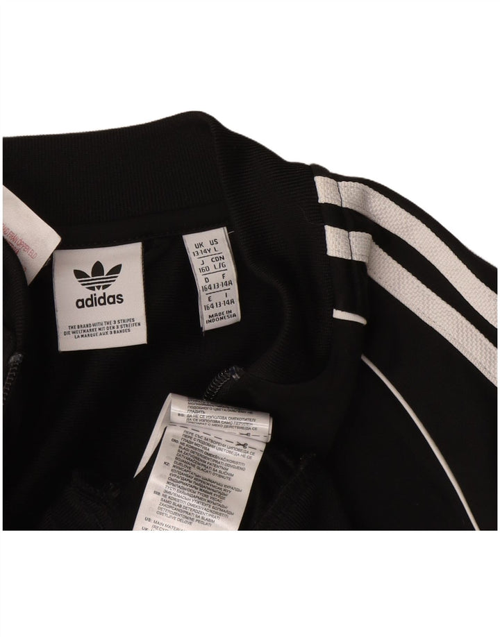 ADIDAS Boys αθλητική φόρμα Top Jacket 13-14 Years Black Polyester