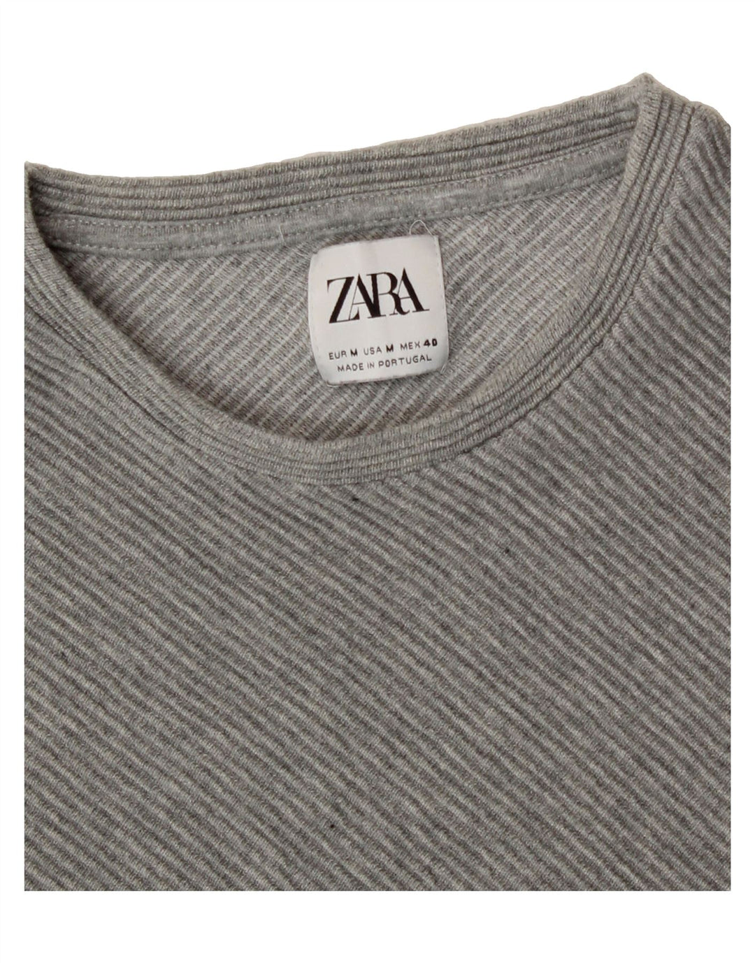 ZARA Womens Crew Neck Jumper Sweater UK 12 Medium Grey Vintage Zara and Second-Hand Zara from Messina Hembry 