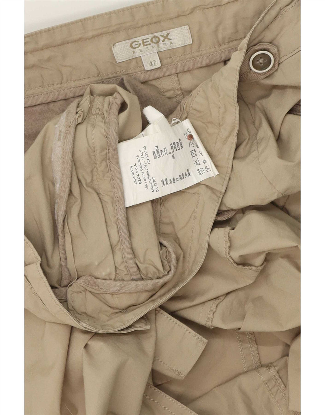 Γυναικεία Μίνι ίσια φούστα Geox IT 42 Medium W30 Beige Βαμβακερή