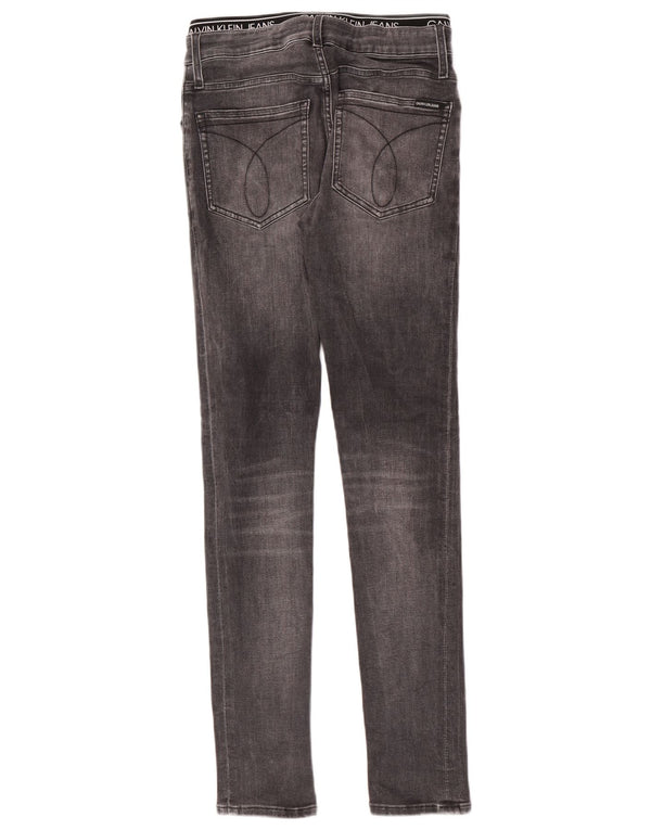 Calvin Klein Boys Graphic Skinny Jeans 15-16 ετών W28 L32 Γκρι βαμβακερό