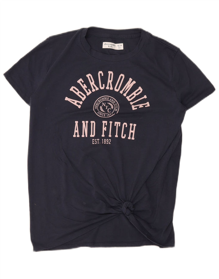 ABERCROMBIE & FITCH Γραφικό T-Shirt για κορίτσια 13-14 ετών Ναυτικό βαμβακερό