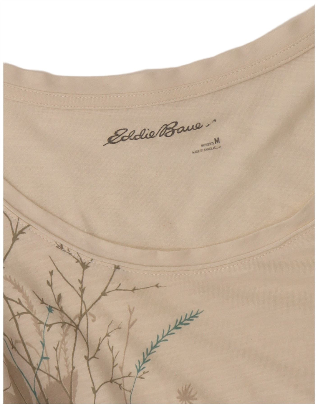 Eddie Bauer Γυναικείο Τοπ UK 12 Medium Off White Floral