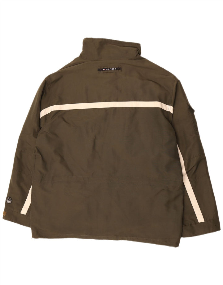 Tommy Hilfiger Mens Utility Jacket UK 40 Large Khaki Colorblock Polyester