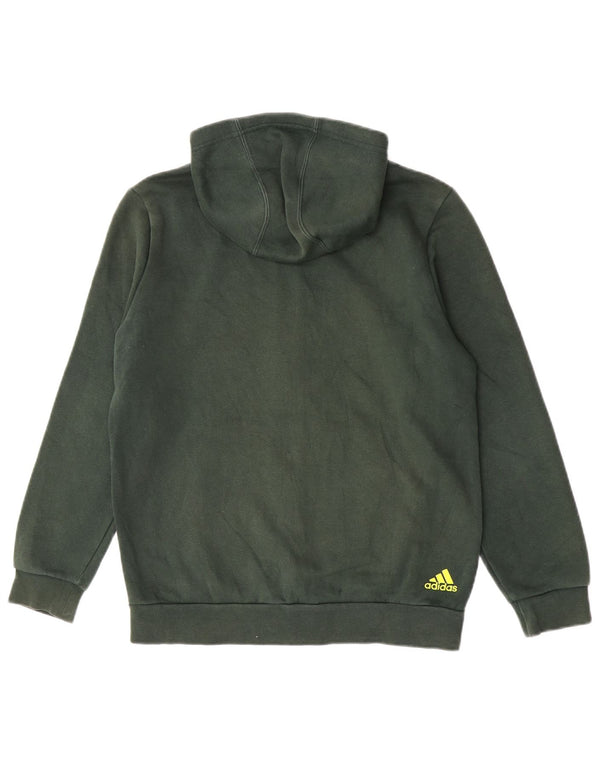 Adidas Boys Graphic Zip Hoodie πουλόβερ 13-14 ετών πράσινο βαμβακερό