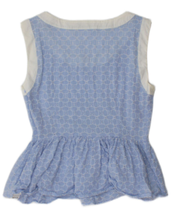 Max & Co. Γυναικεία μπλούζα αμάνικη μπλούζα τοπ UK 8 Small Blue Floral Βαμβακερό
