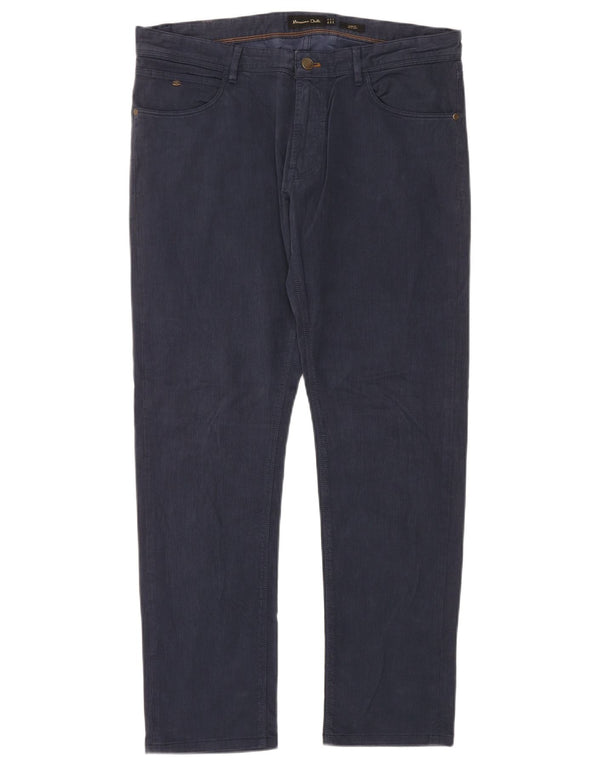 Massimo Dutti Ανδρικό Slim Jeans EU 44 Large W34 L30 Navy Blue Cotton