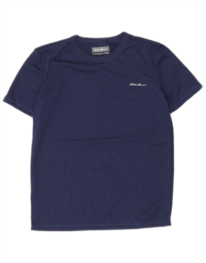 EDDIE BAUER Boys T-Shirt Top 10-11 Years Medium Navy Blue Polyester