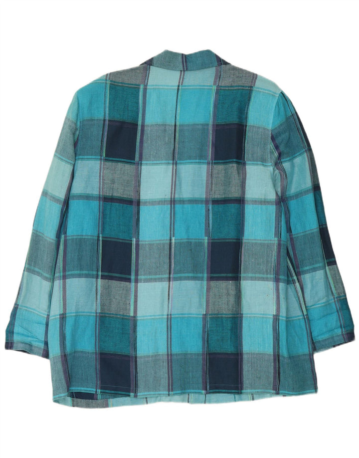 Vintage γυναικείο σακάκι με 2 κουμπιά σακάκι UK 18 XL Blue Check Viscose