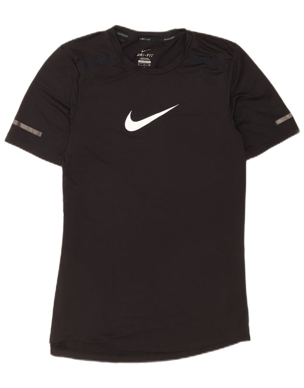 Ανδρικό γραφικό μπλουζάκι Nike, ανδρικό Dri Fit, μικρό μαύρο πολυεστέρα