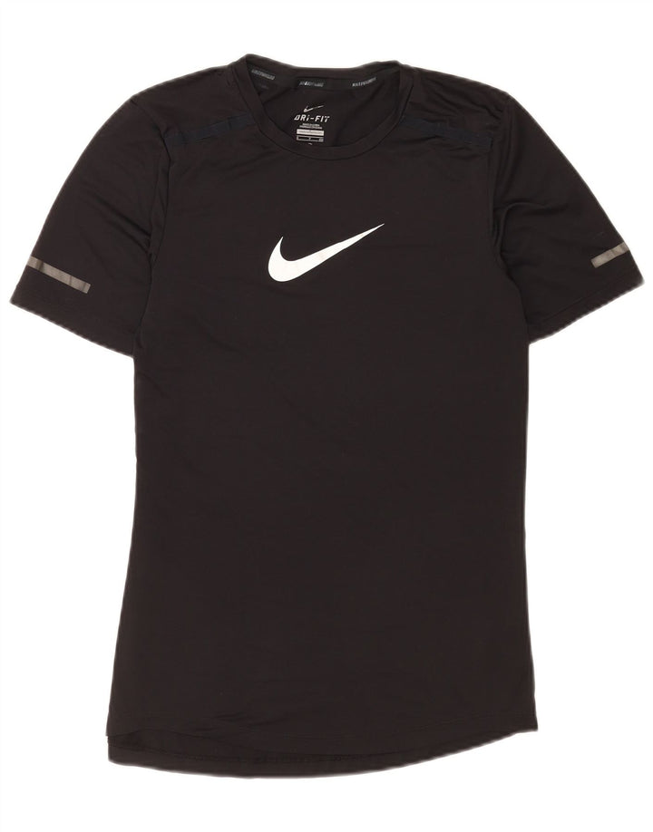 Ανδρικό γραφικό μπλουζάκι Nike, ανδρικό Dri Fit, μικρό μαύρο πολυεστέρα