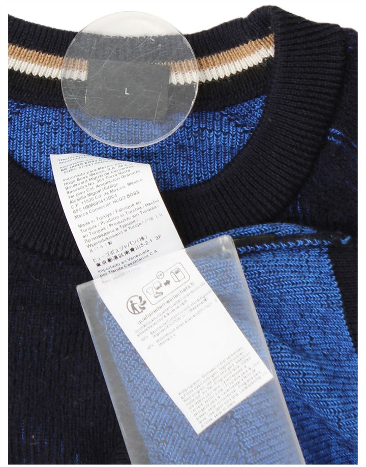 Πουλόβερ Hugo Boss Boys Crew Neck Jumper 11-12 Years Large Navy Blue Cotton