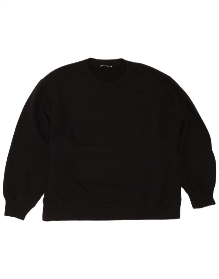 Zara Γυναικεία φούτερ μεγάλου μεγέθους Jumper UK 16 Large μαύρο βαμβακερό