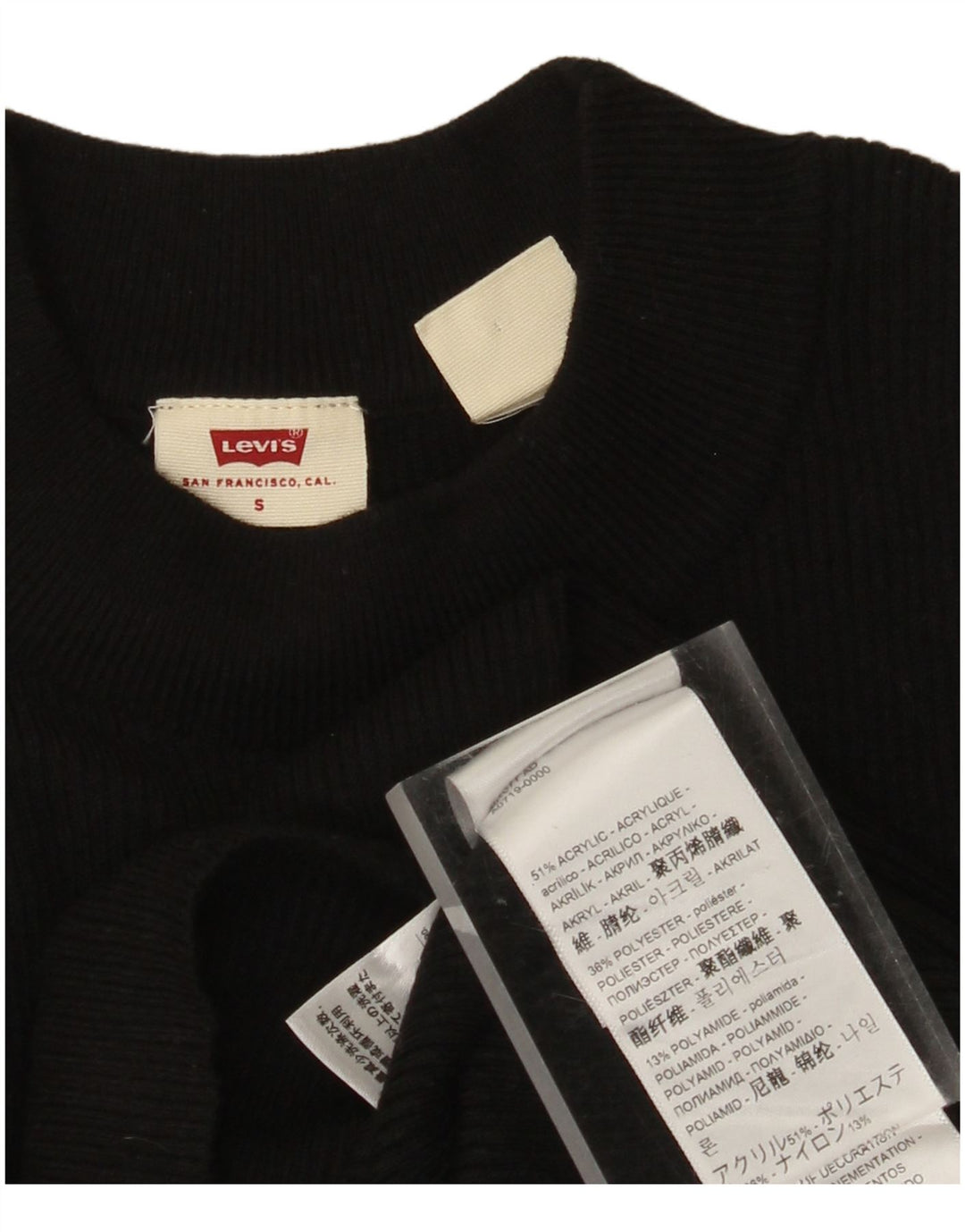 Γυναικείο πουλόβερ LEVI'S Crew Neck Jumper UK 8 Small Black Acrylic