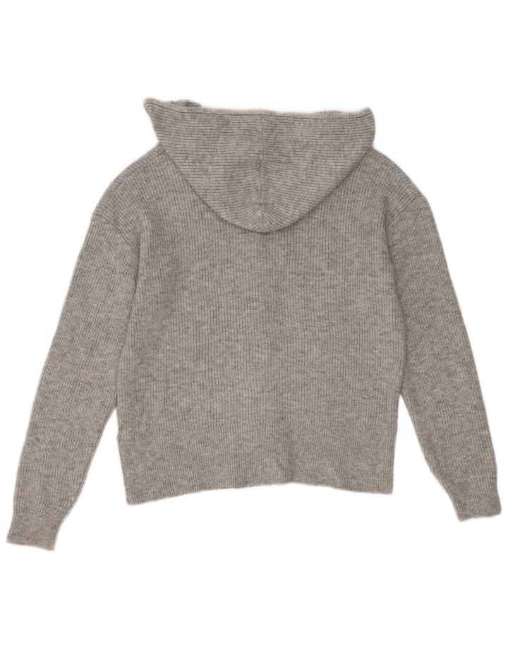 Γυναικείο πουλόβερ ζακέτα με κουκούλα Marks & Spencer UK 14 Medium Grey Polyester