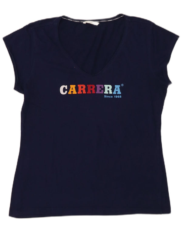Γυναικείο γραφικό μπλουζάκι CARRERA Top UK 18 XL Navy Blue Cotton