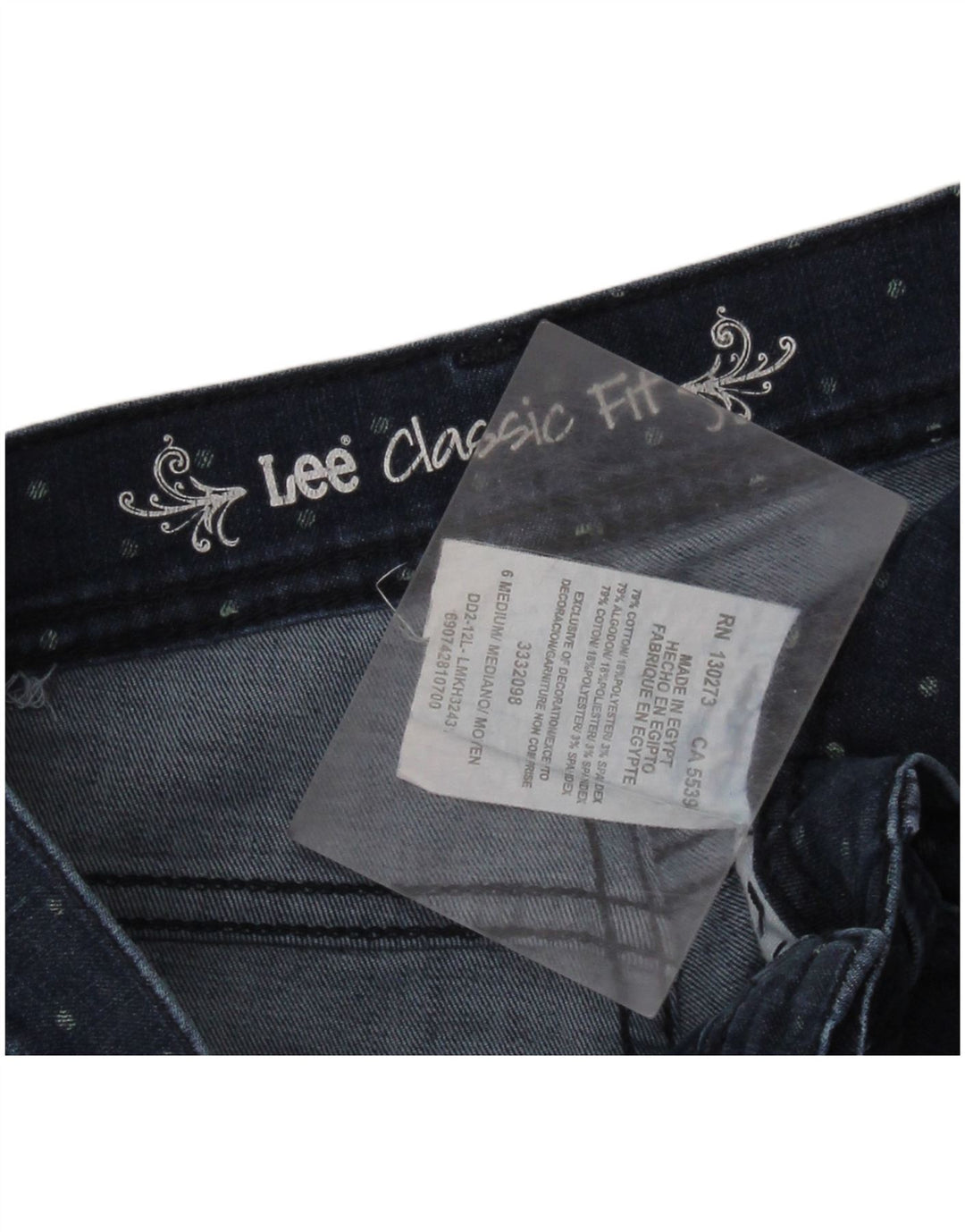 Γυναικεία LEE Classic Fit Capri Jeans US 6 Medium W28 L19 Navy Blue Spotted