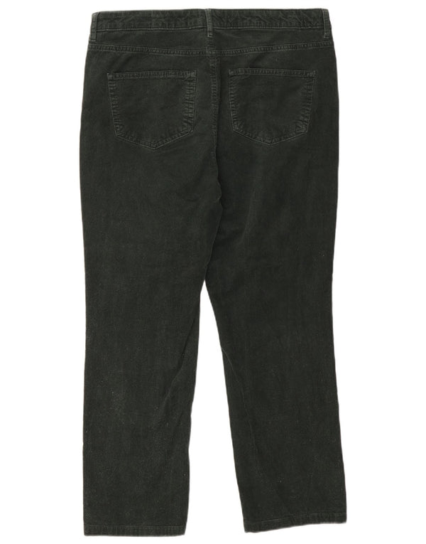 Marks & Spencer Γυναικείο κοτλέ κομμένο παντελόνι UK 14 Large W32 L24 Green