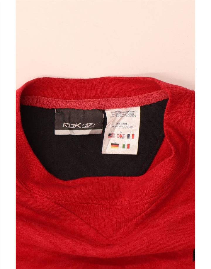 REEBOK Γυναικείο Φούτερ Jumper UK 16 μεγάλο κόκκινο βαμβακερό